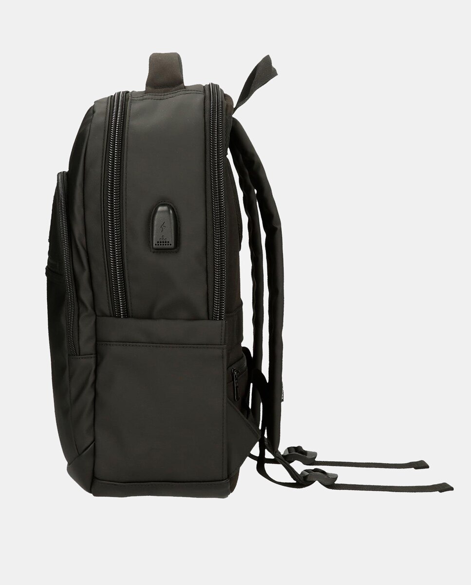 Mochila Porta-Computador de 2 Compartimentos Pjl Hoxton - Preto Preto-3