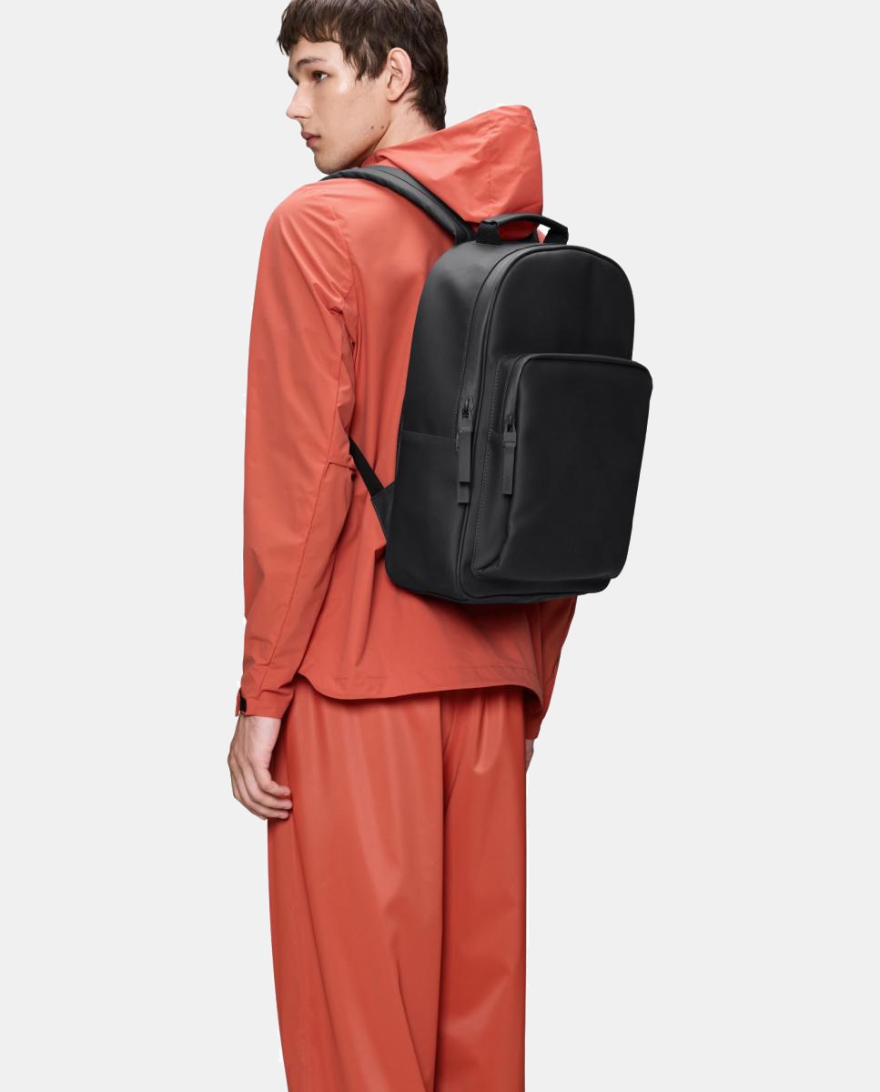 Mochila impermeable con bolsillo frontal Book Dapypack Large de hombre - Rains - Negro Negro-5