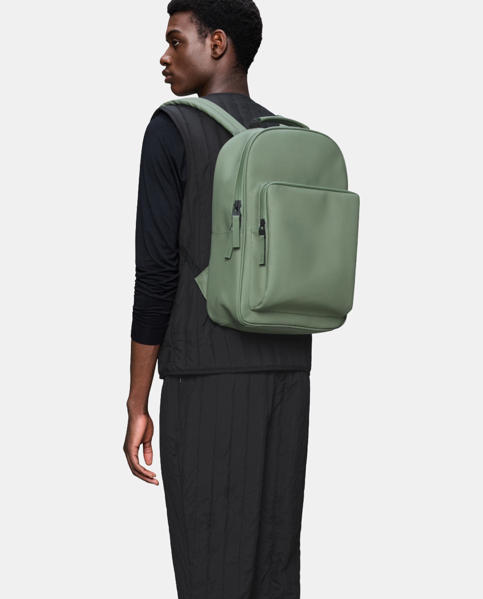 Mochila impermeable con bolsillo frontal Book Dapypack Large de hombre - Rains - Verde Verde-4