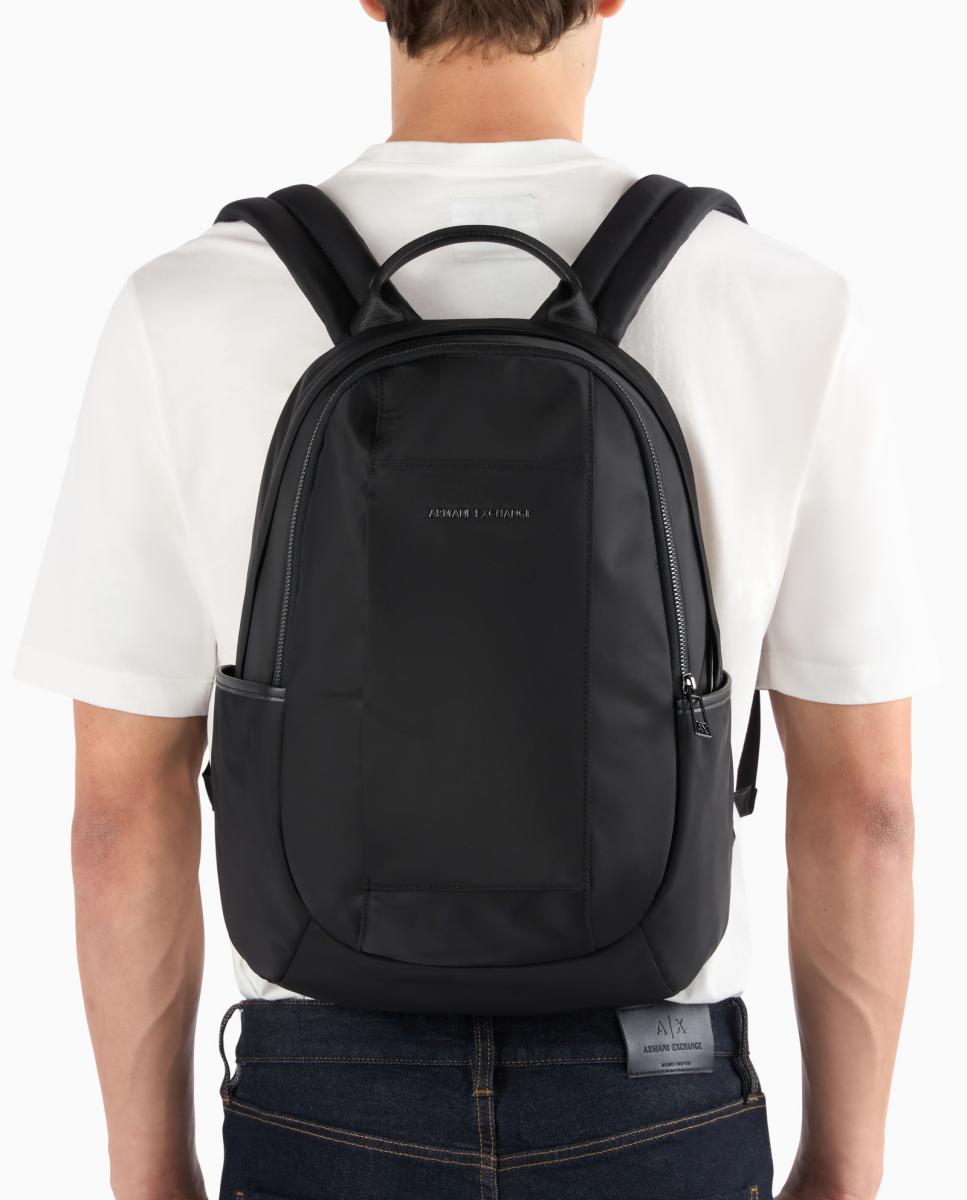 Mochila com Bolso Grande, Alças Ajustáveis e Logótipo à Frente Preto-5