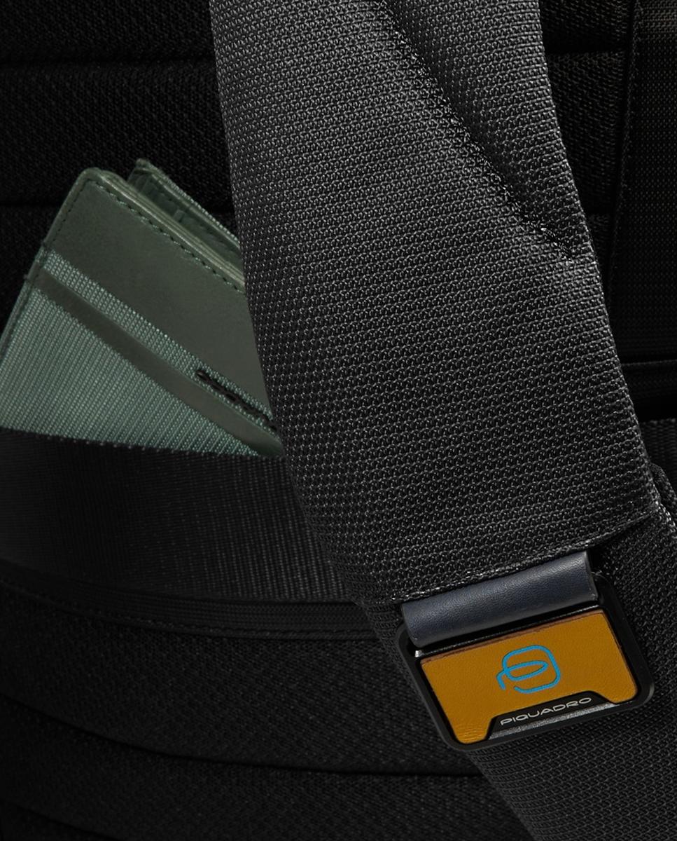 Mochila Porta-Computador de Viagem em Nylon Reciclado e Pele Preto-8