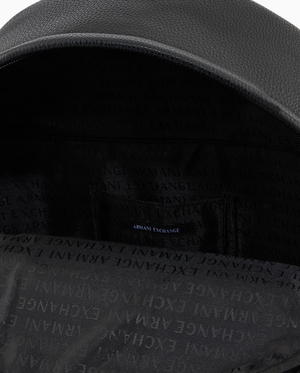 Mochila em Ecopele Granulada com Fecho de Correr à Frente Preto-3