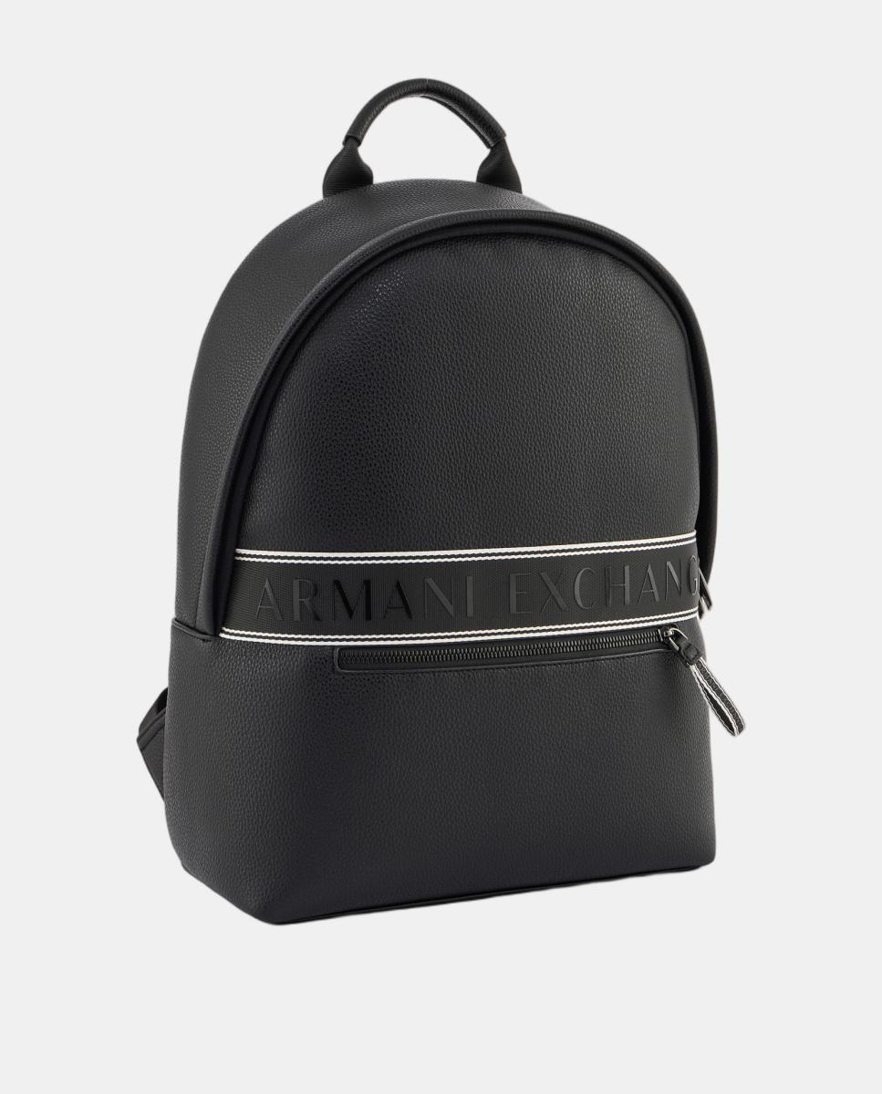 Mochila em Ecopele Granulada com Fecho de Correr à Frente Preto-4