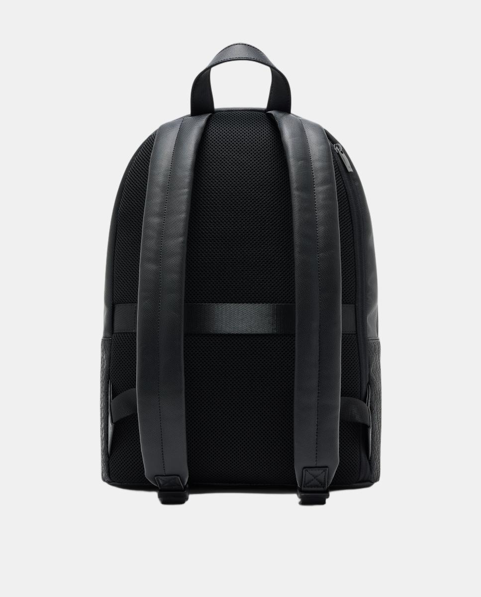 Mochila de hombre con cierre de cremallera y bolsillo frontal logos allover - Armani Exchange - Negro Negro-8