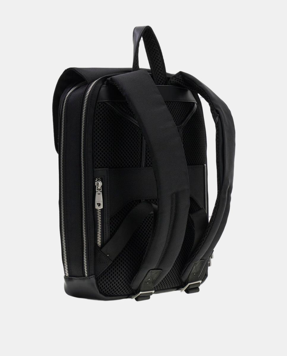 Mochila com Compartimentos Funcionais e Fecho de Correr Preto-2