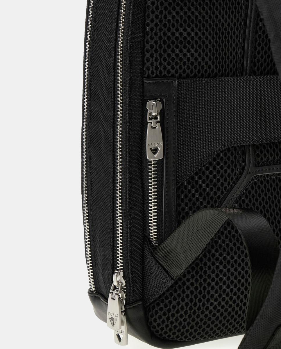 Mochila com Compartimentos Funcionais e Fecho de Correr Preto-4