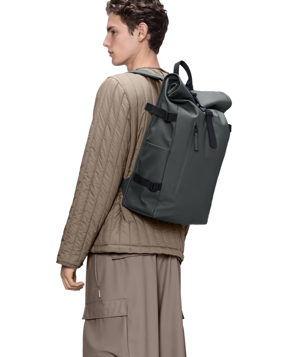 Mochila Rolltop Grande Impermeável Cinzento-escuro-4
