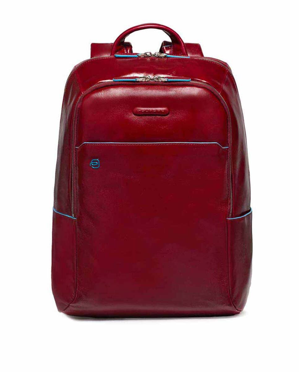 Mochila em pele vermelha com espaço para portátil Vermelho-1