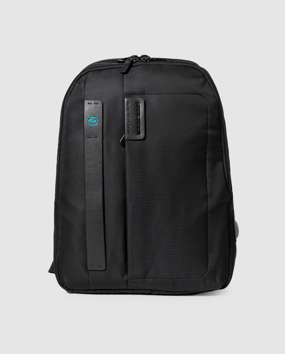 Mochila de homem Piquadro preta com fecho de correr Preto-1