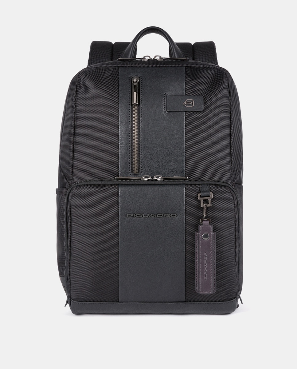Mochila preta com fecho de correr e espaço para portátil Preto-1