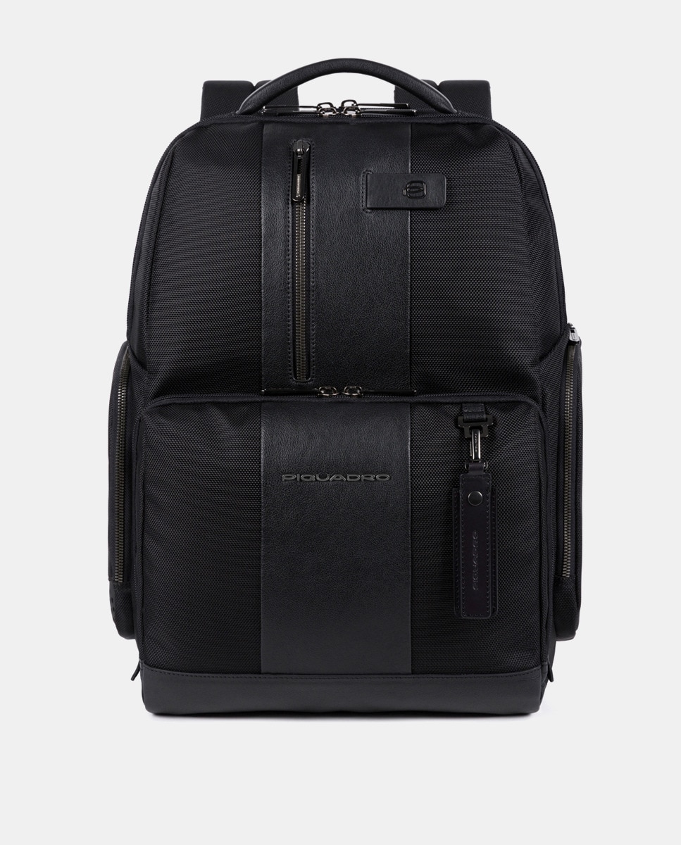 Mochila preta com fecho de correr e espaço para portátil Preto-1