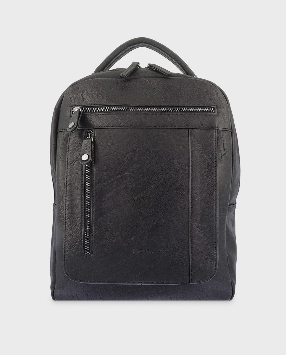 Imagem 0 de Mochila em lona castanha com espaço interior para portátil.