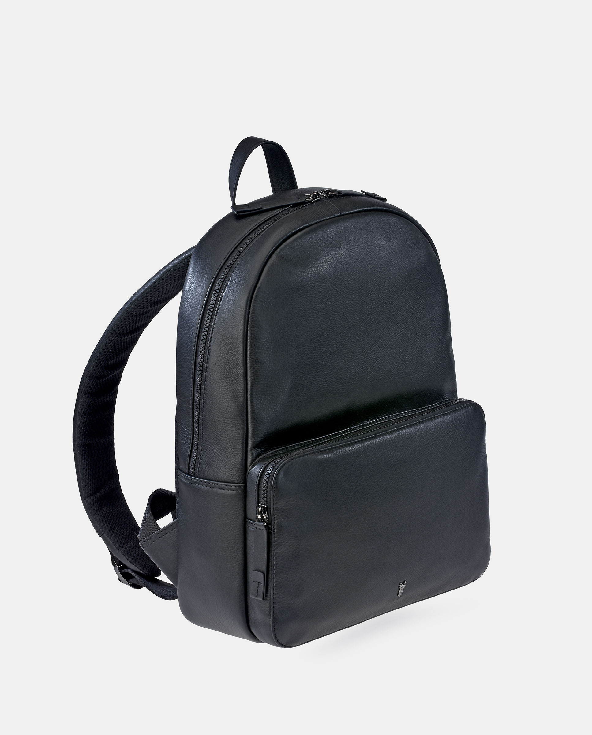 Mochila em Pele com Fechos de Correr - Preto Preto-2