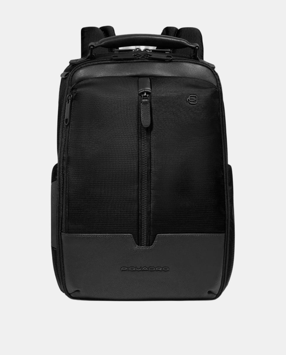 Imagem 0 de Mochila de Viagem em Tecido Reciclado e Pele para Portátil e iPad® com Suporte para Óculos, Bolso para AirPods®, RFID e Proteção Anti-Choque.