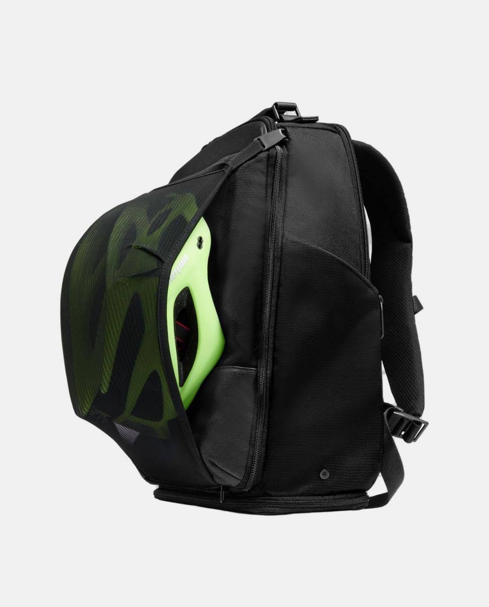 Mochila de Viagem em Tecido Reciclado e Pele para Portátil e iPad® com Suporte para Óculos, Bolso para AirPods®, RFID e Proteção Anti-Choque. Preto-7