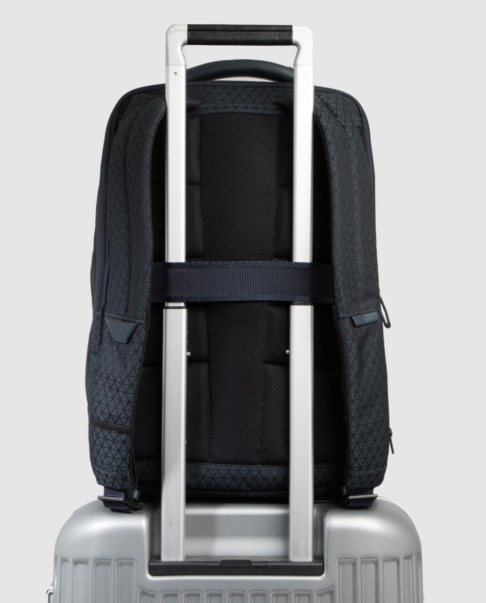 Mochila Viagem Modular para Portátil e iPad® com bolso para Óculos, Sistema Antirroubo, Nécessaire Amovível, Proteção RFID e Proteção Contra Impactos Azul-3
