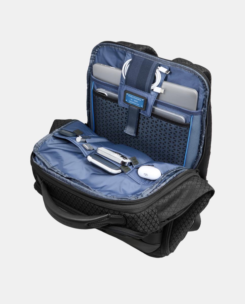 Mochila Viagem Modular para Portátil e iPad® com bolso para Óculos, Sistema Antirroubo, Nécessaire Amovível, Proteção RFID e Proteção Contra Impactos Preto-6