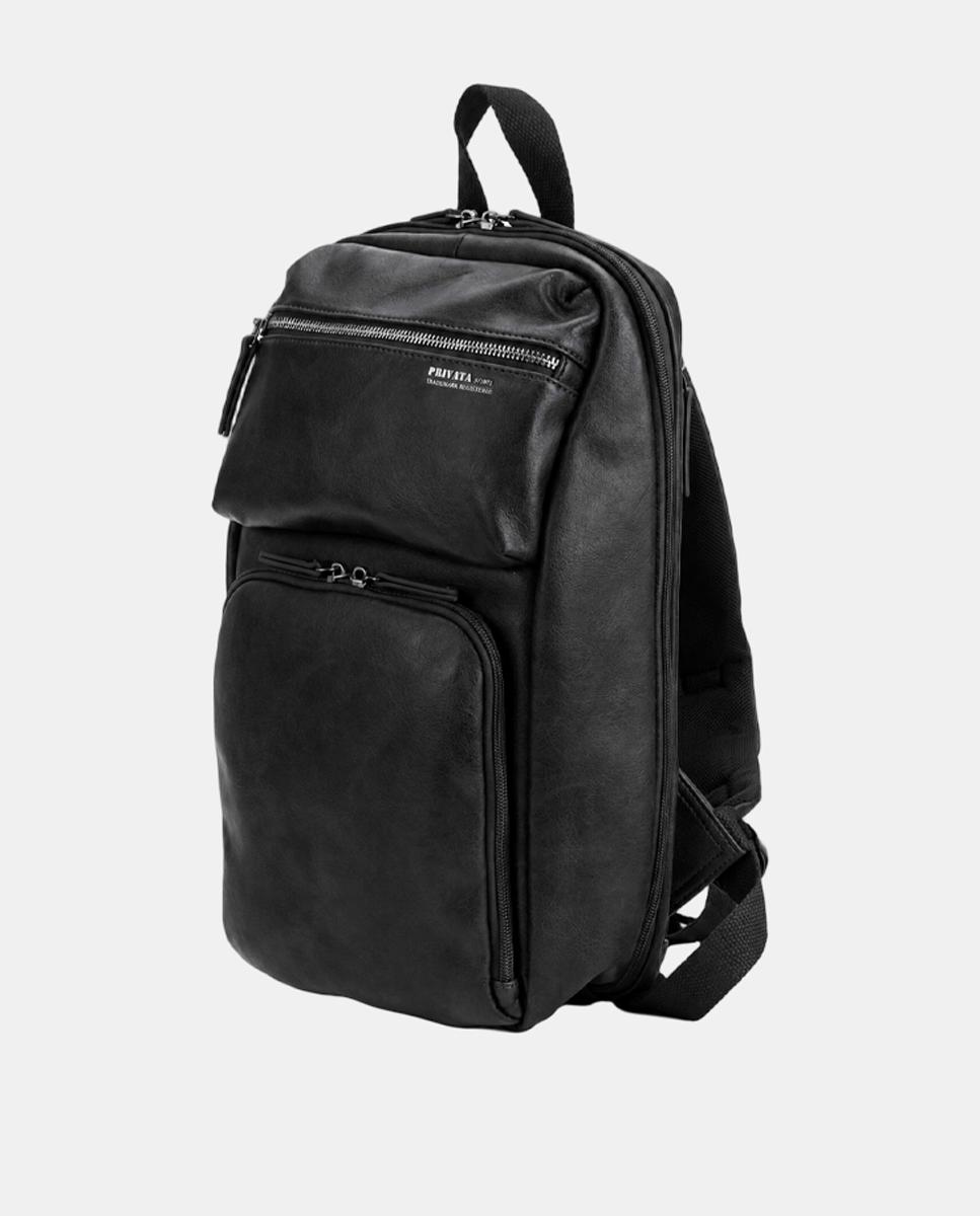 Imagen 2 de Mochila urbana ecopiel negra - Privata - Negro Negro