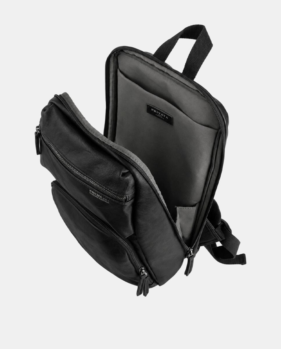 Imagen 4 de Mochila urbana ecopiel negra - Privata - Negro Negro