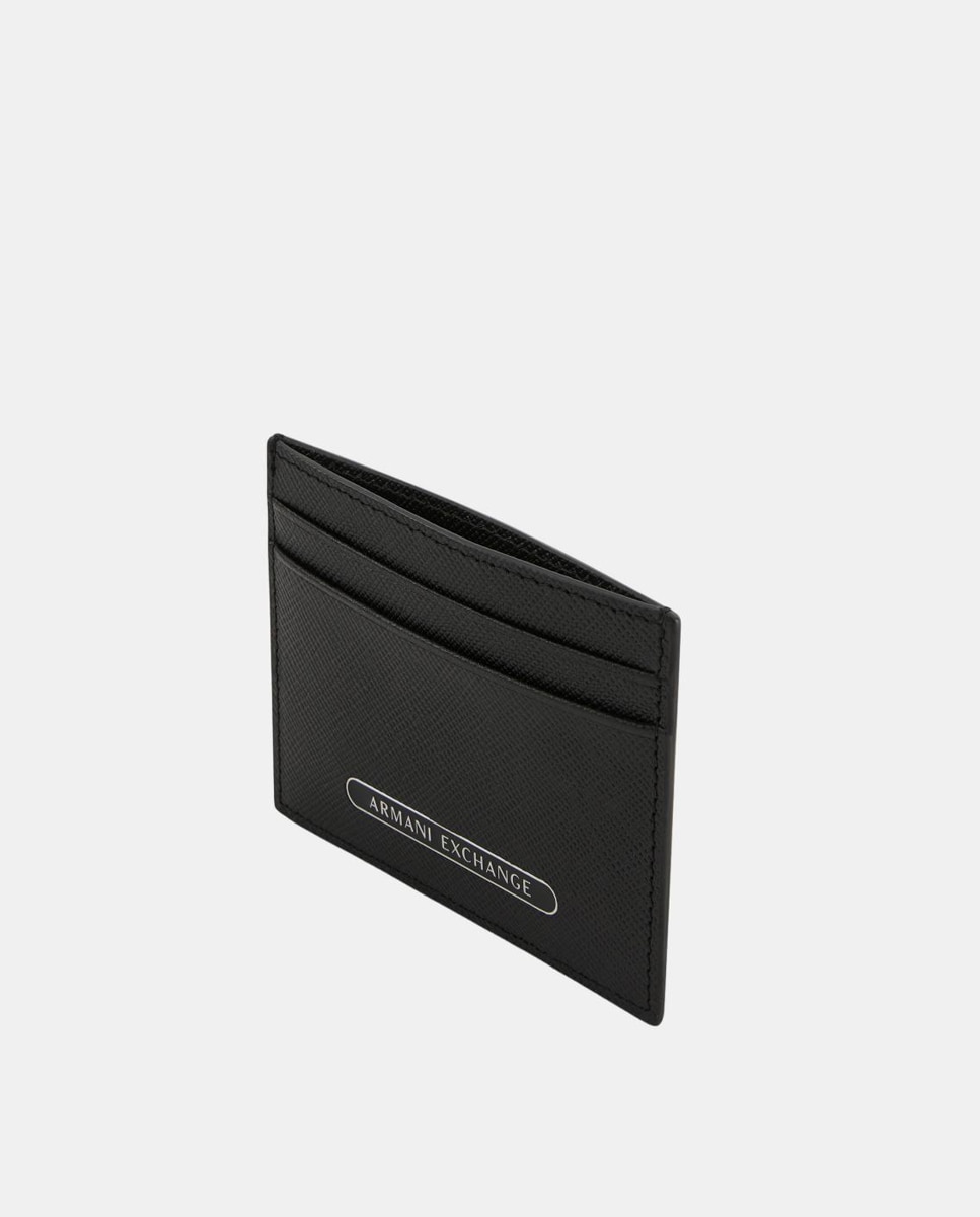 Porta-Cartões em Pele com Logótipo em Placa Preto-3