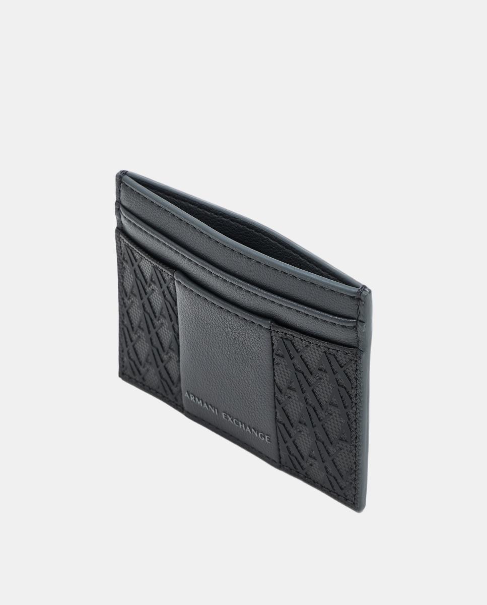 Porta-Cartões em Tecido com All Over Print de Logótipo Preto-3