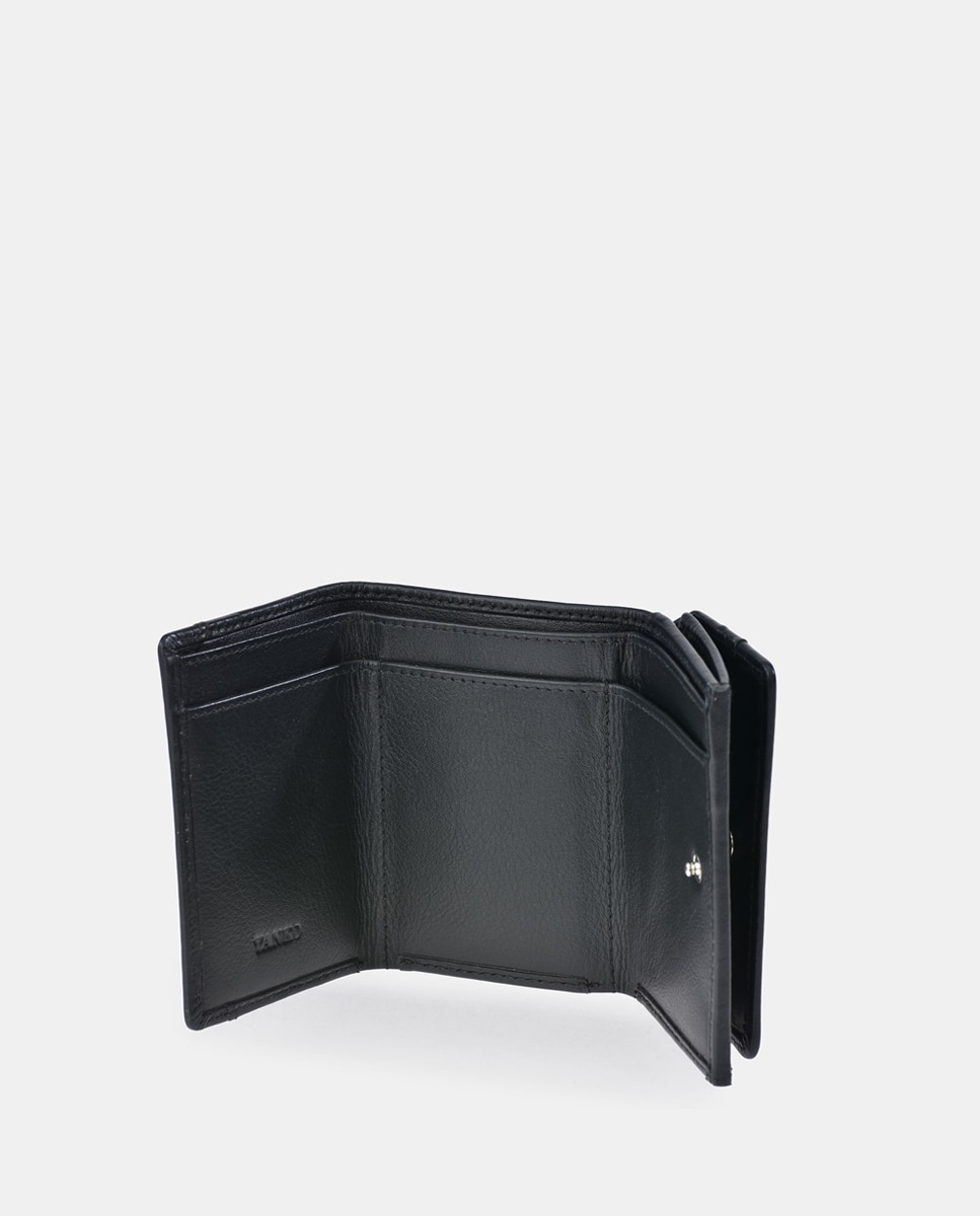 Monedero tarjetero hombre YANKO en piel color - Negro Negro-3