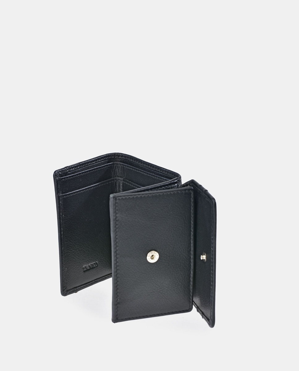 Monedero tarjetero hombre YANKO en piel color - Negro Negro-4