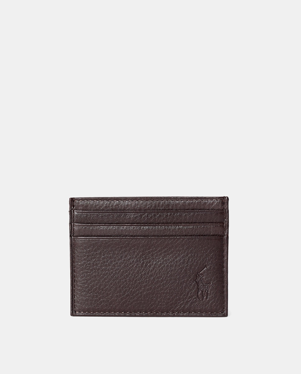 Imagen 1 de Tarjetero de hombre de piel granulada liso - Polo Ralph Lauren - Marrón Marrón