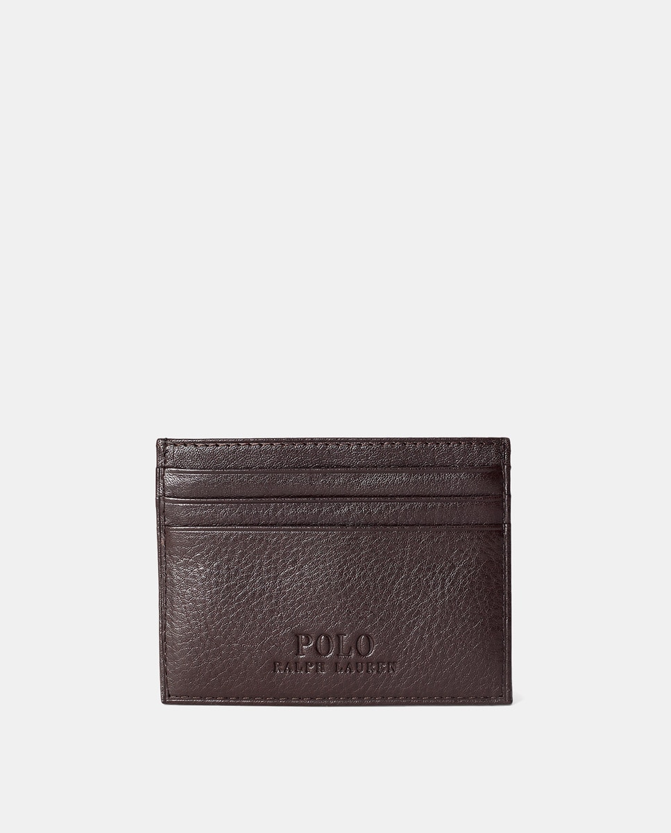 Imagen 2 de Tarjetero de hombre de piel granulada liso - Polo Ralph Lauren - Marrón Marrón