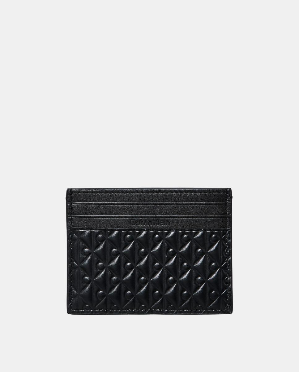Porta-Cartões com Estampado de Monograma a Condizer - Preto Preto-1