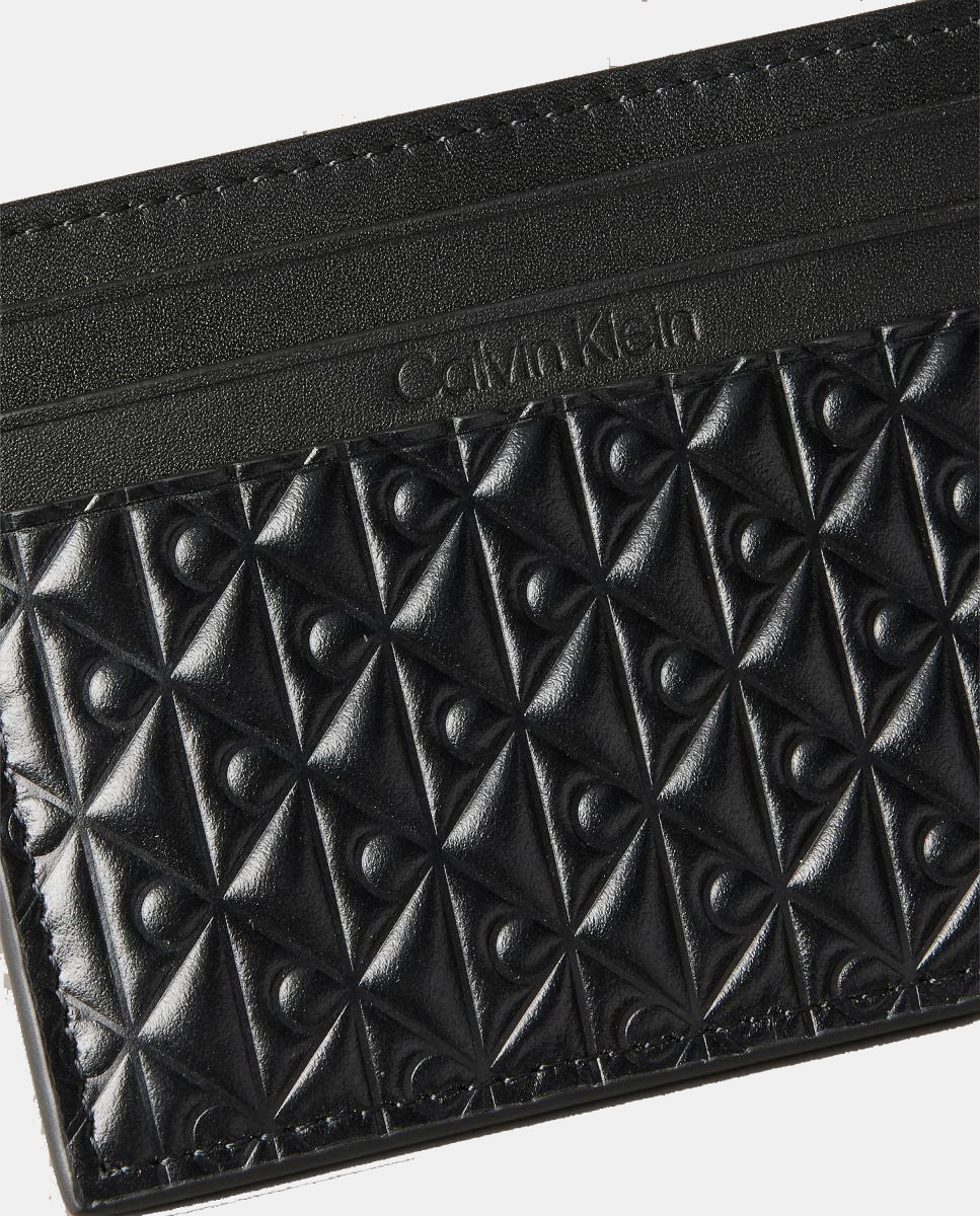 Porta-Cartões com Estampado de Monograma a Condizer - Preto Preto-3
