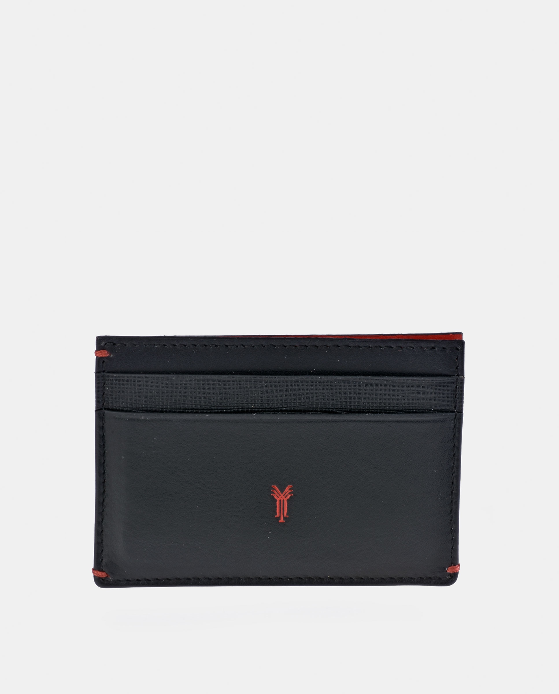 Imagem 0 de Porta-Cartões Plano em Pele - Preto/Vermelho