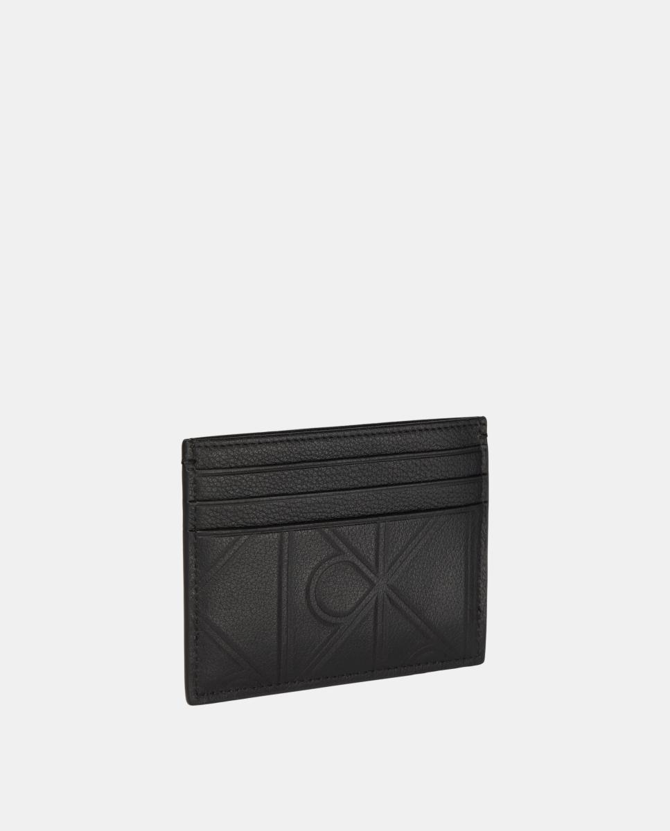 Porta-Cartões com Estampado de Monograma a Condizer Preto-2