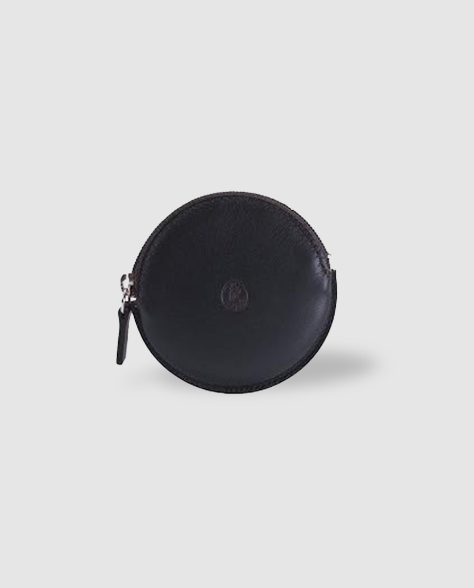 Imagem 0 de Porta-moedas redondo de pele castanho