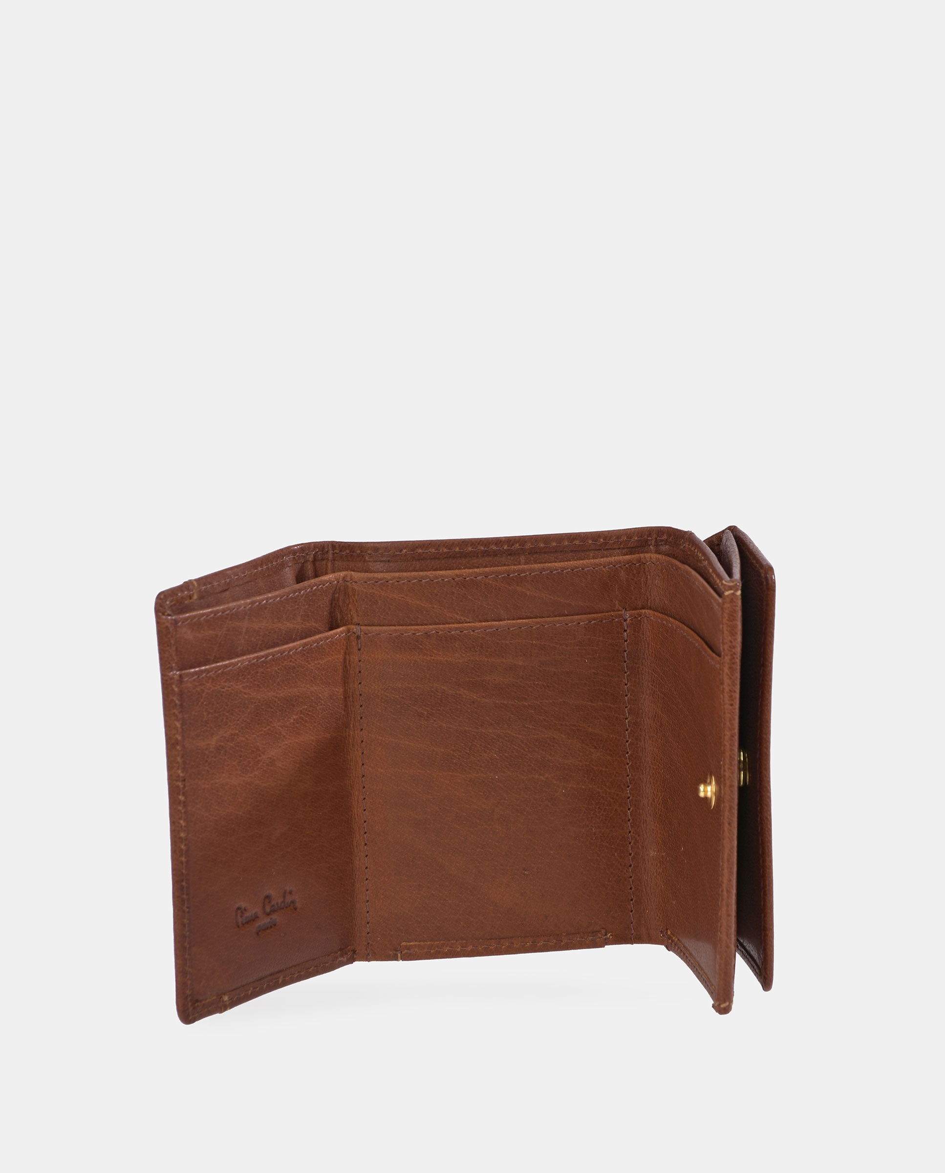 Porta-Moedas em Pele Vegetal com Aba Castanho-claro-3