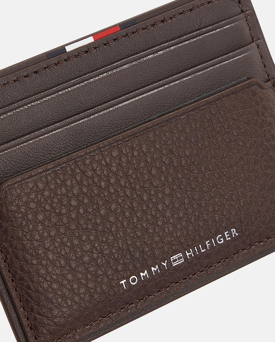 Porta-Cartões em Pele com Logótipo Castanho-escuro-3