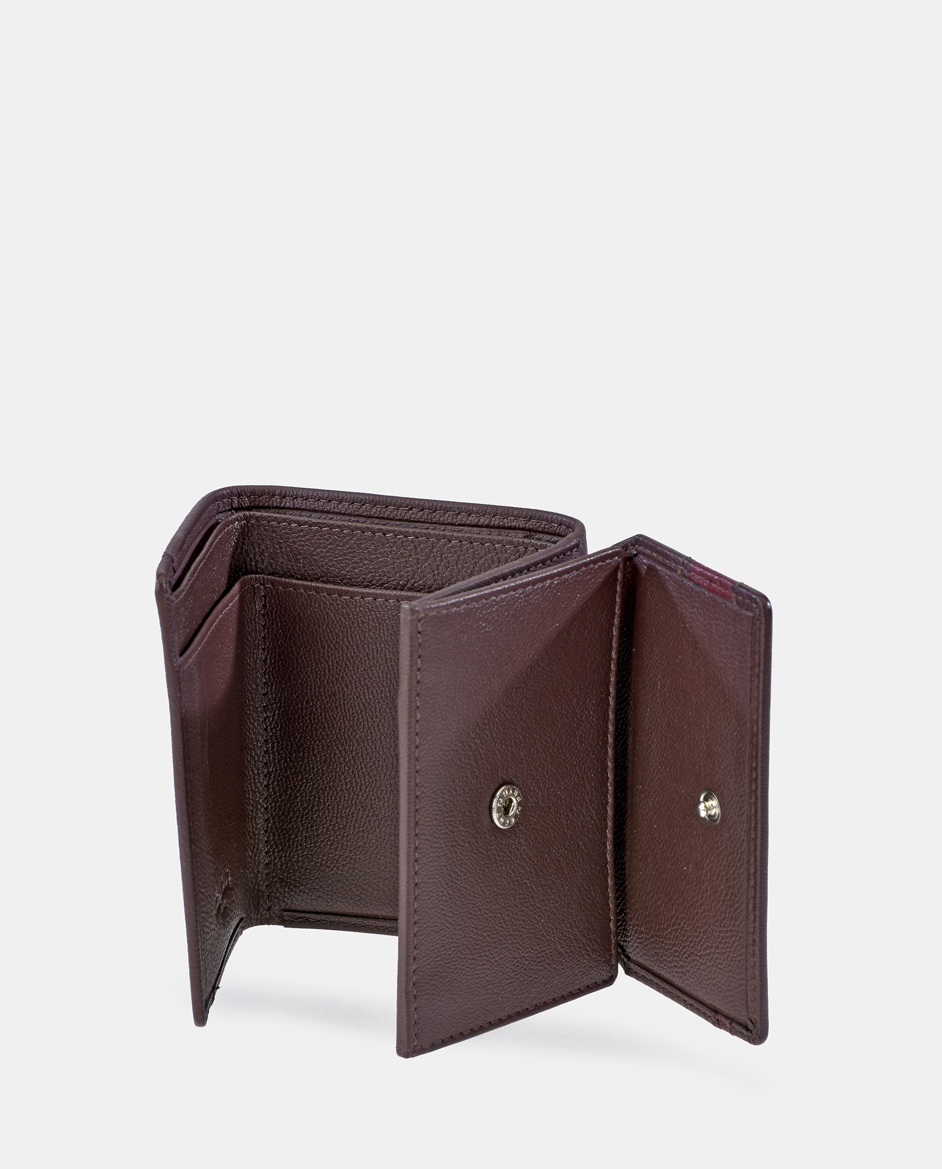 Porta-Moedas em Pele com Porta-Cartões - Preto/Azul Castanho-3