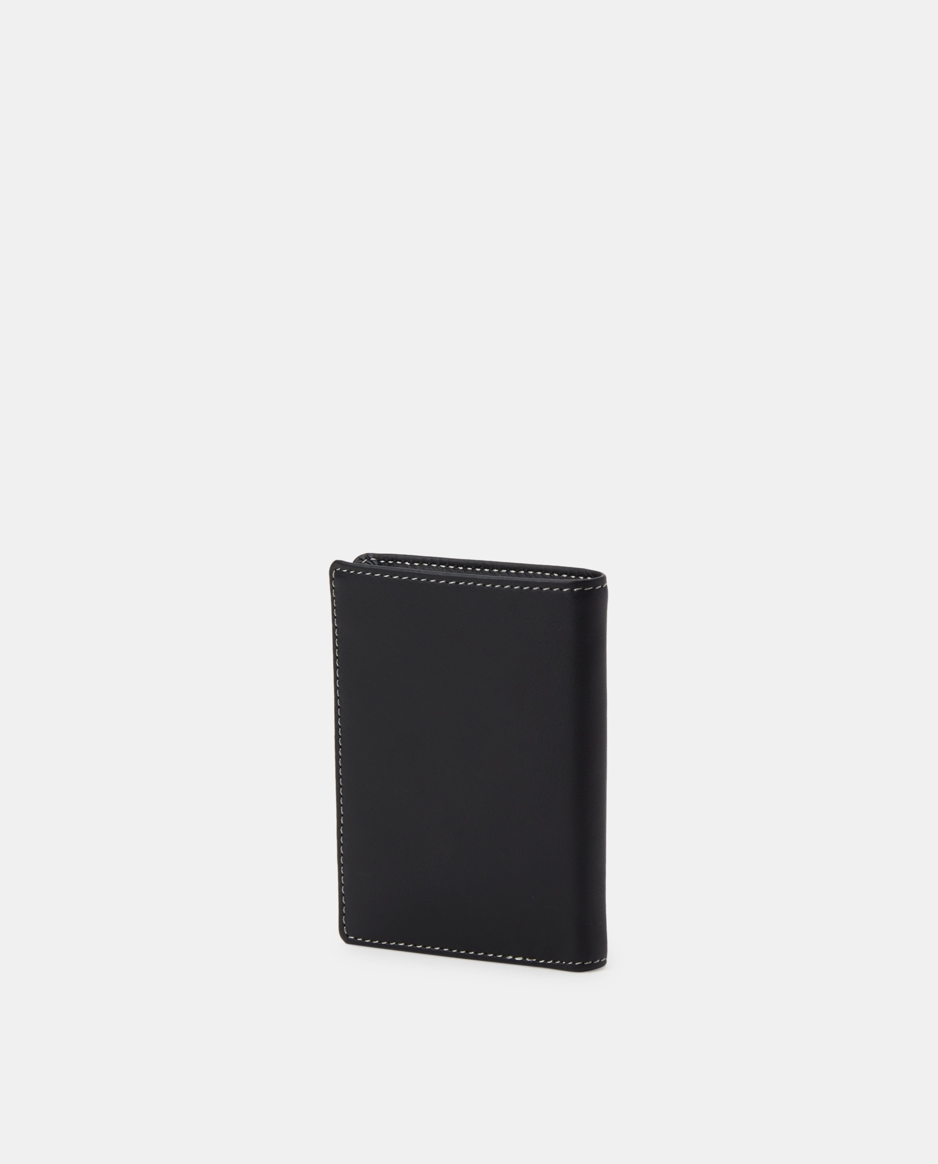 Carteira para Cinco Cartões em Pele - Preto Preto-2