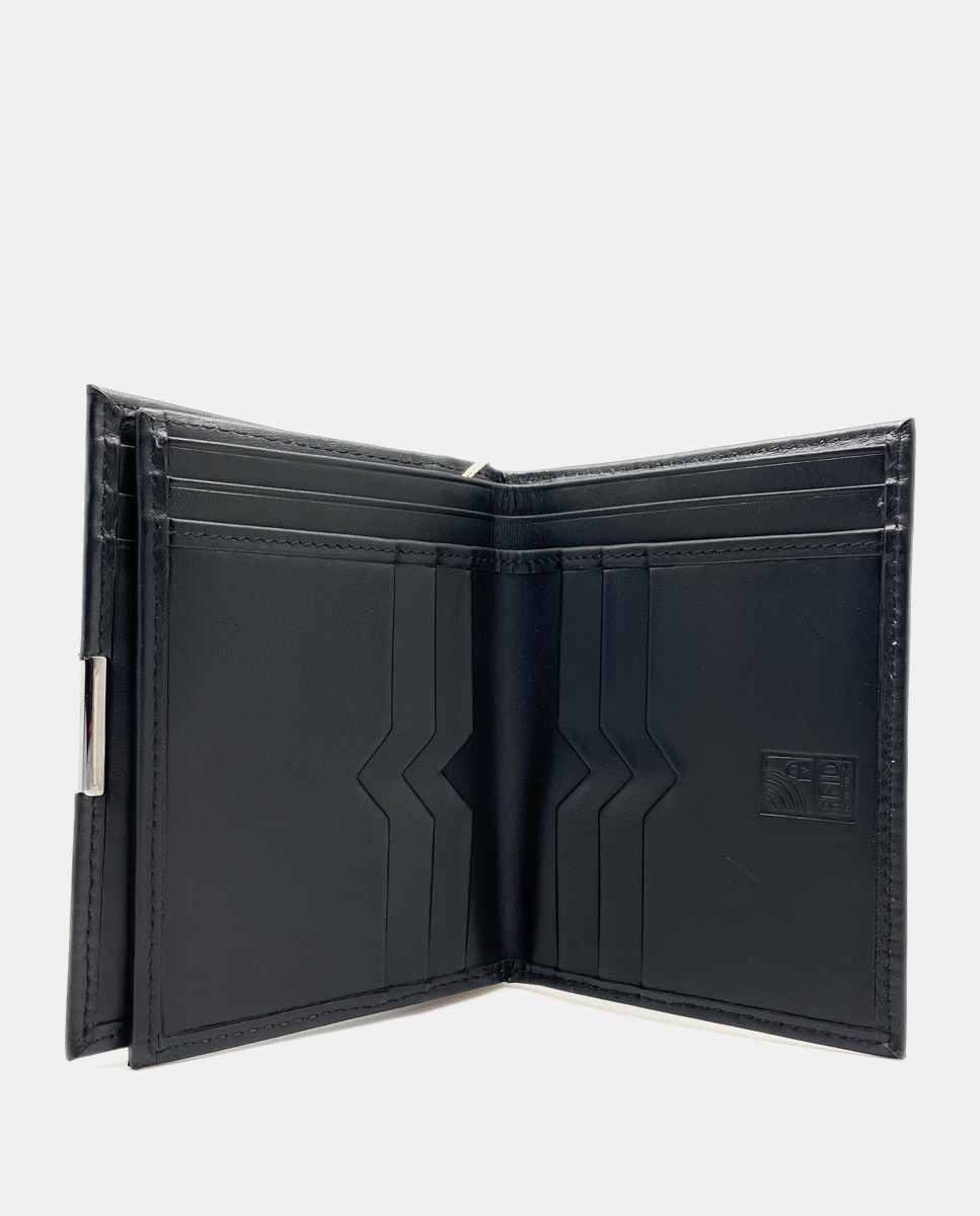 Carteira para Dez Cartões em Pele - Preto Preto-3