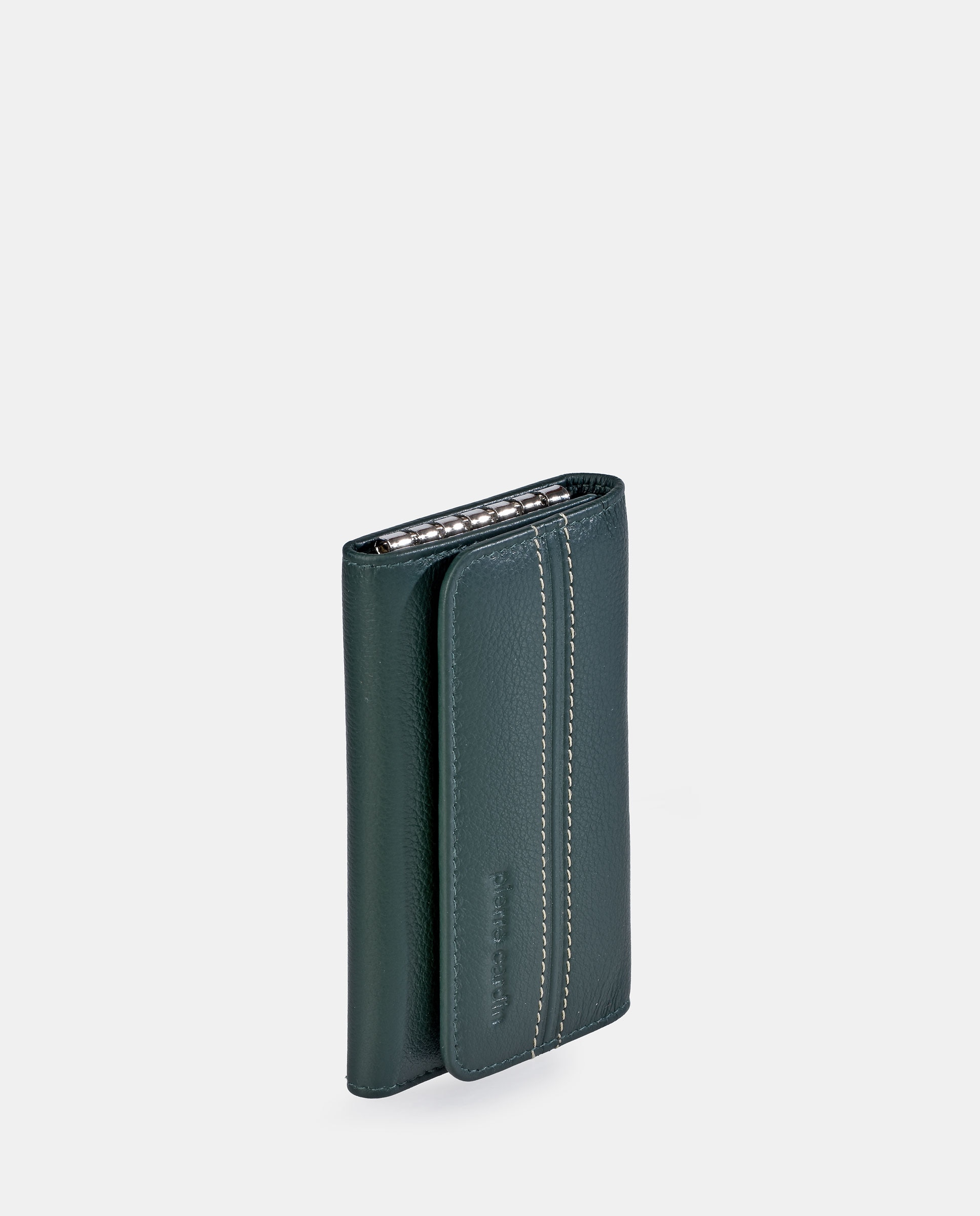 Llavero hombre Pierre Cardin en piel con mosquetón metálico - Verde Verde-2