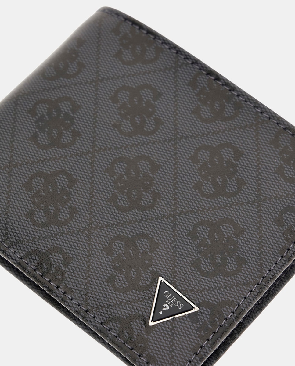 Carteira Dobrável com Bolso Interior para Moedas Cinzento-claro-4