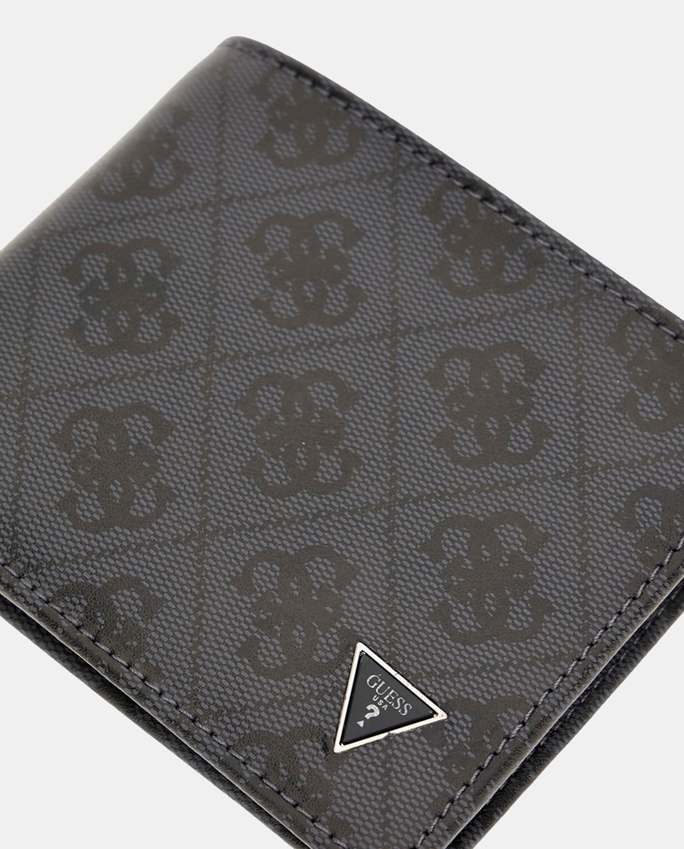 Carteira Dobrável com Bolso Interior para Moedas Cinzento-claro-7