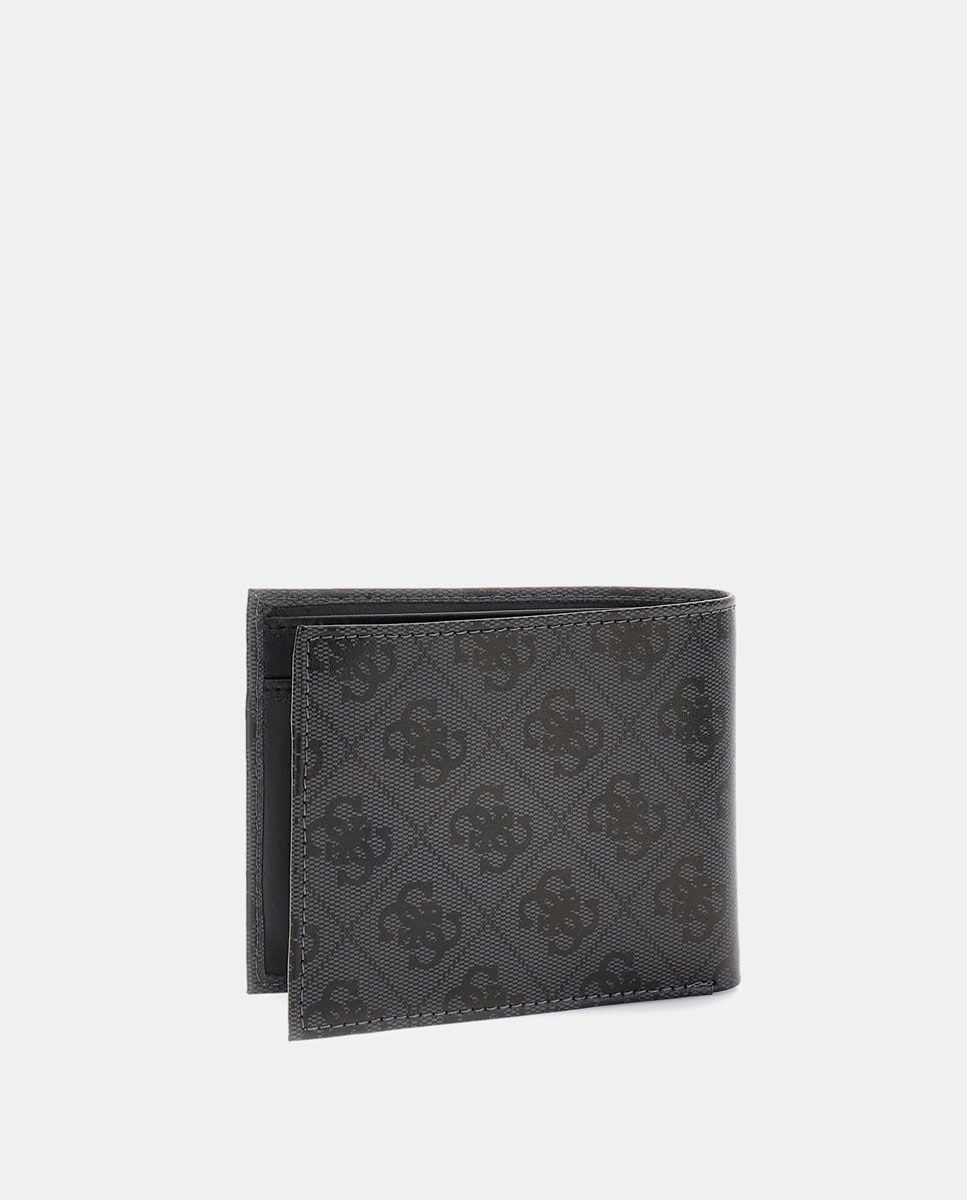Carteira Dobrável com Bolso Interior para Moedas Cinzento-claro-8