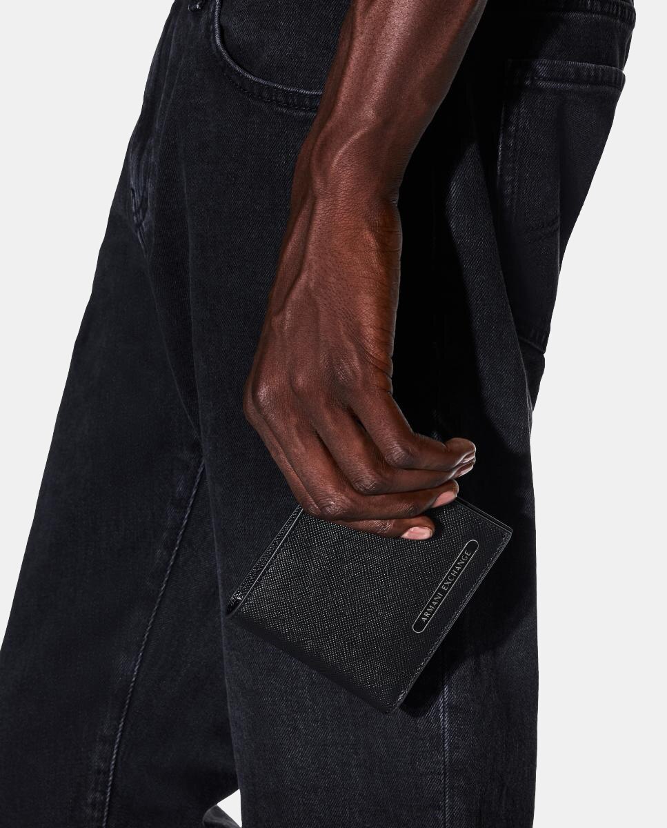 Cartera de hombre piel, apartado tarjetas y billetes. - Armani Exchange - Negro Negro-2