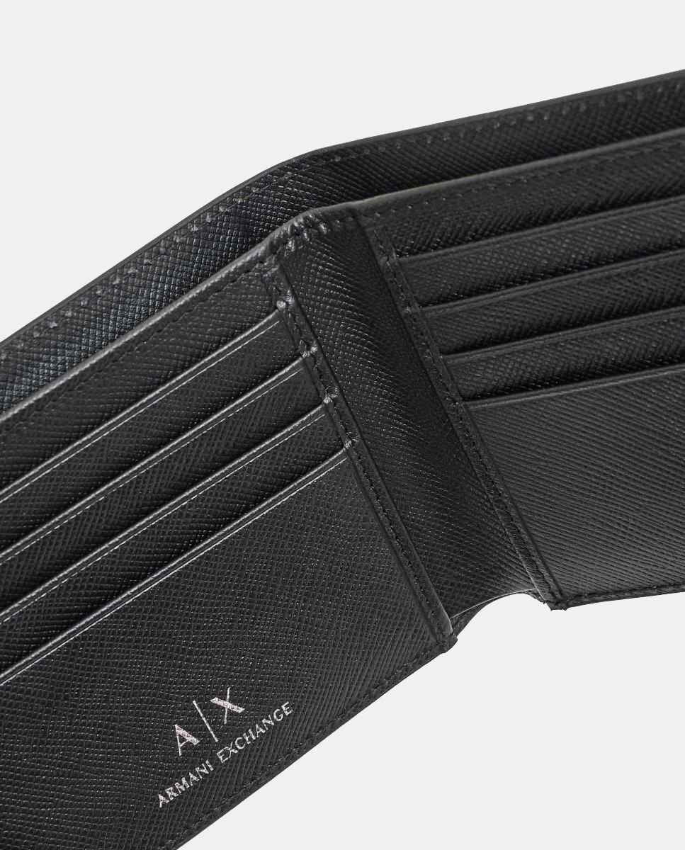Cartera de hombre piel, apartado tarjetas y billetes. - Armani Exchange - Negro Negro-3