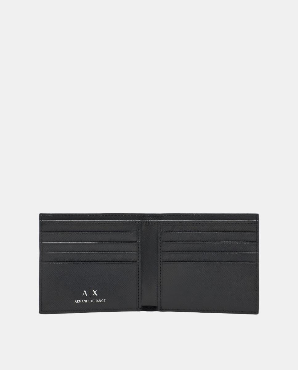 Cartera de hombre piel, apartado tarjetas y billetes. - Armani Exchange - Negro Negro-4