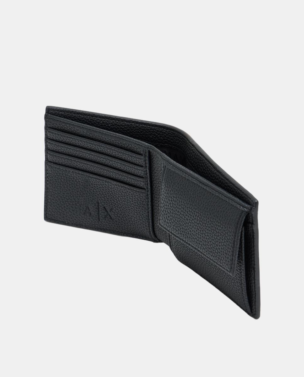 Carteira em Ecopele Granulada com Porta-Cartões e Porta-Moedas Preto-2