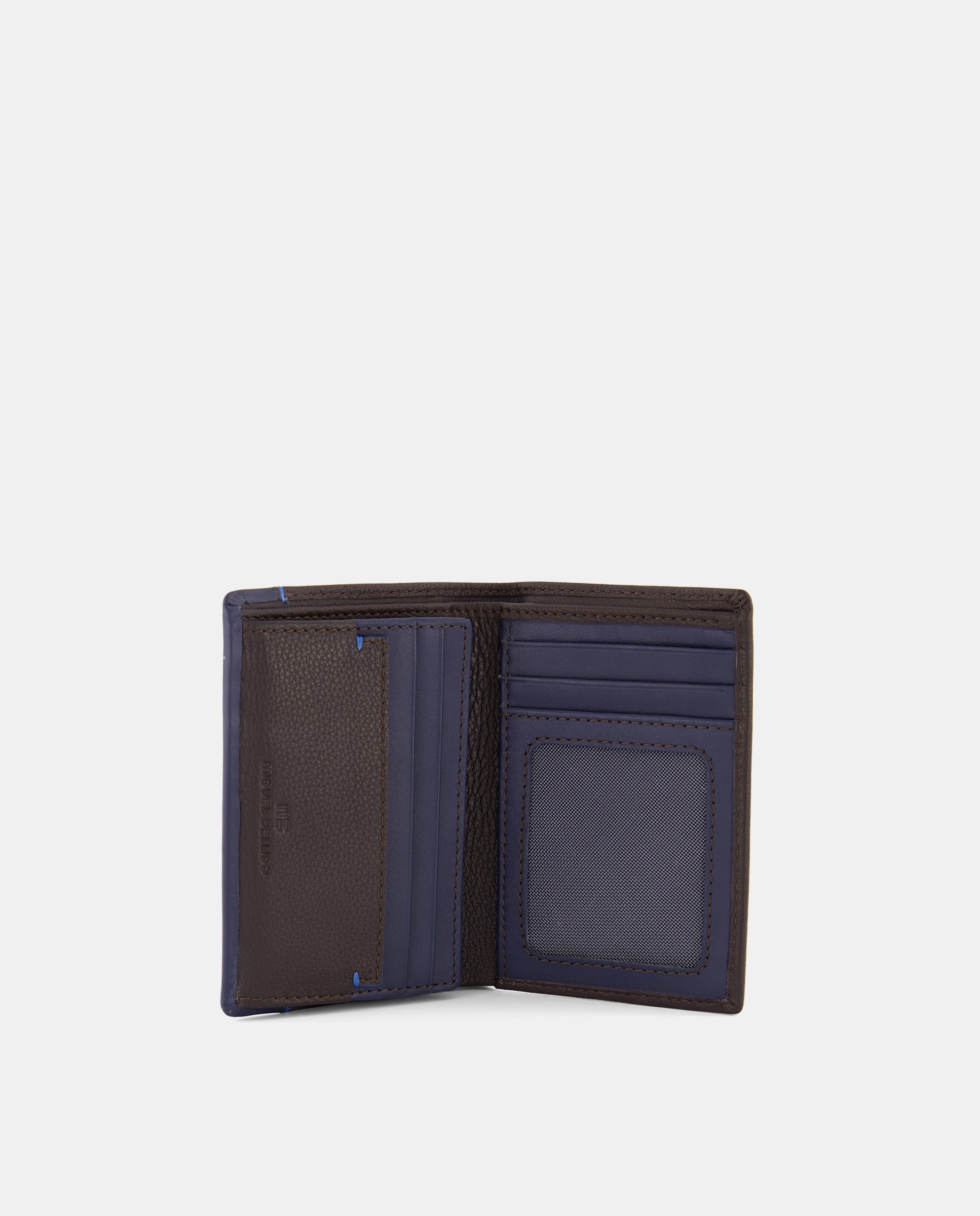 Carteira Tipo Americano com Porta-Moedas, Porta-Cartões e Porta-Documento de Identidade Castanho-4