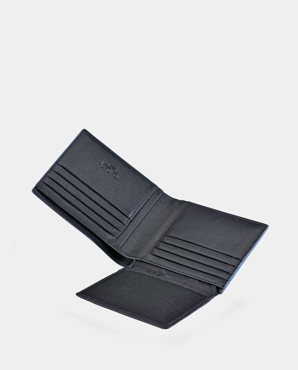 Carteira de Estilo Americano com Porta-Cartões e em Pele Preto-5