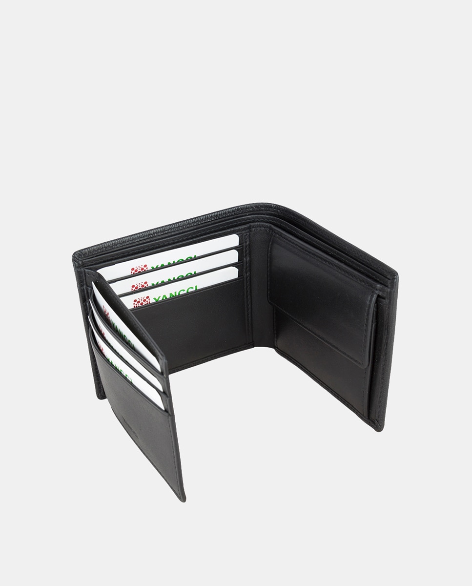 Billetero americano de hombre de YANCCI con logo de metal - Negro Negro-2